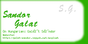 sandor galat business card